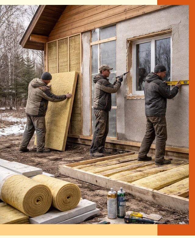Утепление дачного дома в Нальчике от 4922 руб/м2 — недорого | ТепломастерНль