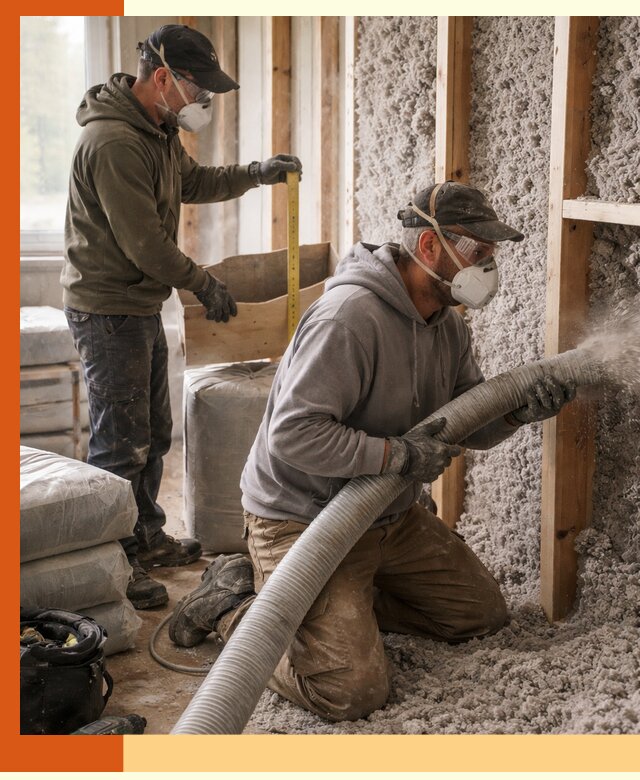 Утепление таунхауса эковатой в Нальчике для максимально теплых стен