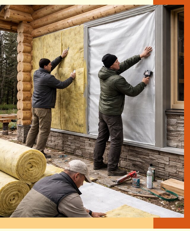 Утепление бревенчатого дома в Нальчике от 7928 руб/м2 — заказать под ключ | ТепломастерНль