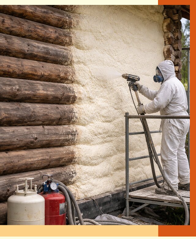 Утепление бревенчатого дома ППУ в Нальчике под ключ от 6477 руб. | ТепломастерНль