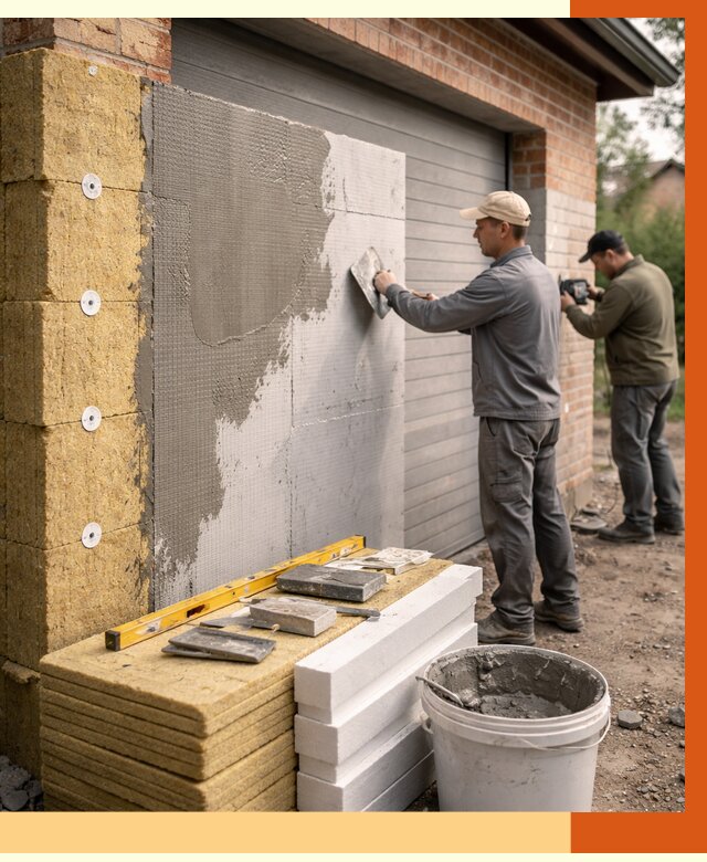 Утепление гаража снаружи в Нальчике от 4352 руб. за м2 — наружное утепление под ключ | ТепломастерНль