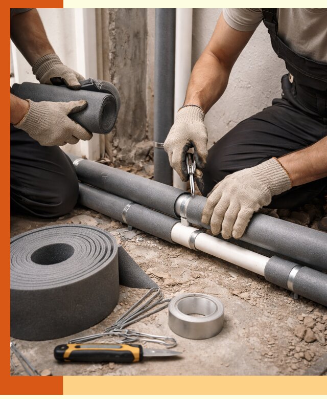 Утепление труб водоснабжения в Нальчике — монтаж и защита сети