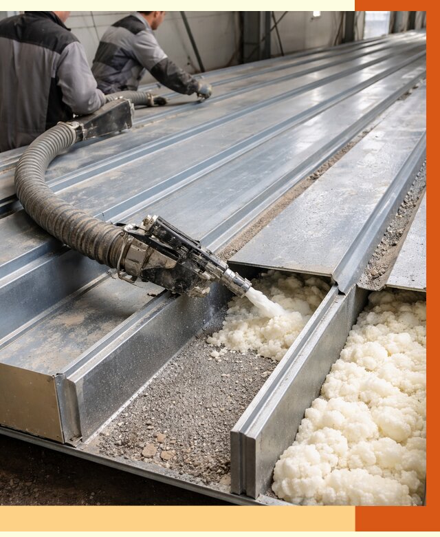 Заполнение пустот кровельных панелей в Нальчике от 7461 руб. под ключ | ТепломастерНль