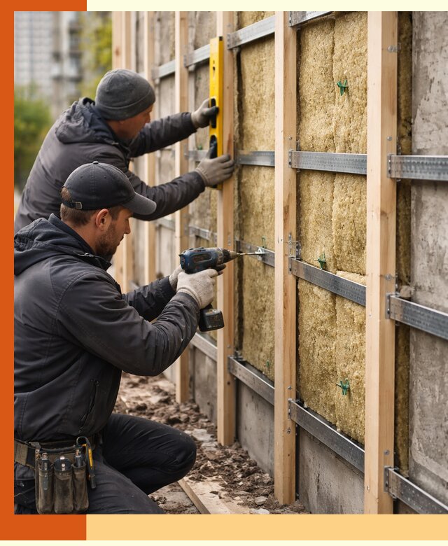Монтаж обрешетки под утепление зданий и квартир в Нальчике